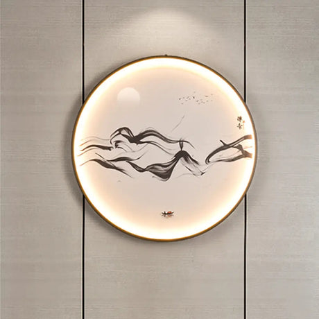 Vintage Zen/Hills Aluminum Wall Sconce With Led Lighting For Restaurants Black / A