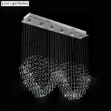 W-Shaped Crystal Ceiling Lamp: Modern 6-Light Stainless Steel Dining Room Flush Mount
