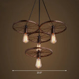 Wagon Wheel Cast Iron Chandelier Pendant Light For Dining Room - Loft Style 4 / Rust