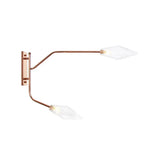 Wall Mounted Iron Rose Gold Reading Light With Branching Design Industrial Fixture - Gem/Ball Glass