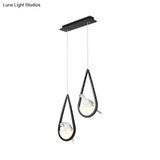 Waterdrop Acrylic Hanging Lamp: 1/2/3 Lights | Black/White Warm/White Light Dining Room Pendant