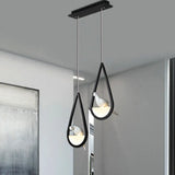 Waterdrop Acrylic Hanging Lamp: 1/2/3 Lights | Black/White Warm/White Light Dining Room Pendant 2 /