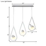 Waterdrop Acrylic Hanging Lamp: 1/2/3 Lights | Black/White Warm/White Light Dining Room Pendant