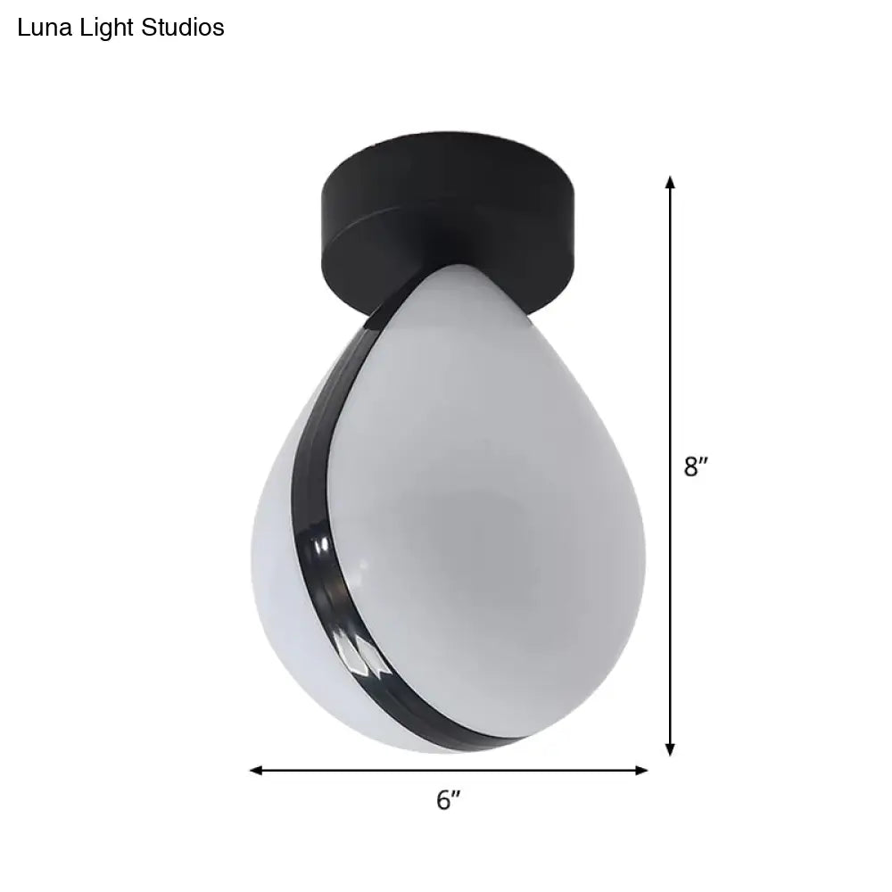 Waterdrop Led Flush Mount Ceiling Light In Warm/White For Corridor - Simple Acrylic Fixture White -