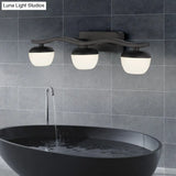 Wave Design Black Acrylic 3-Head Vanity Lamp For Contemporary Bedroom Wall Lighting