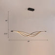 Wave-Shaped Metal Led Island Light Fixture: Minimalist Hanging Lamp For Dining Room Black / 39.5
