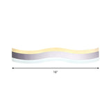 Wavy Led Vanity Mirror Light Single Acrylic Antifog Warm/White 16/19.5 Wide