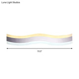 Wavy Led Vanity Mirror Light Single Acrylic Antifog Warm/White 16/19.5 Wide