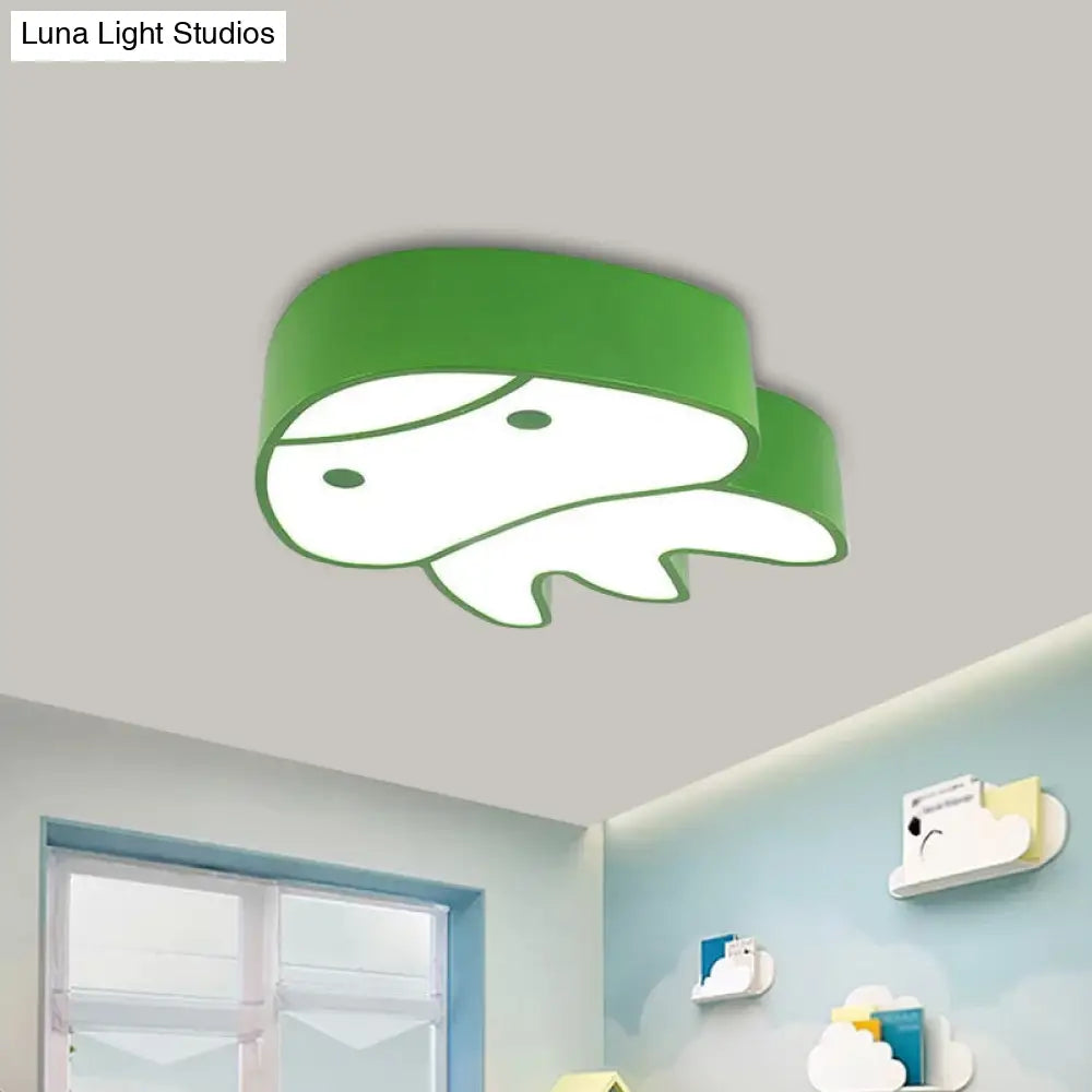 Whimsical Jellyfish Flush Ceiling Light For Kids’ Bedchamber - Led Acrylic Mount Lighting In