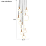 White Acrylic Cluster Pendant Light With 10 Heads - Simple Living Room Ceiling Lamp