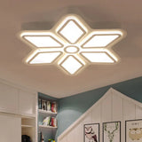 White Acrylic Designer Bedroom Ceiling Light Flush Mount Fixture / Warm A
