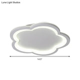 White Acrylic Flower Led Flush Mount Ceiling Lamp - Perfect For Kid’s Bedroom
