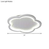 White Acrylic Flower Led Flush Mount Ceiling Lamp - Perfect For Kid’s Bedroom