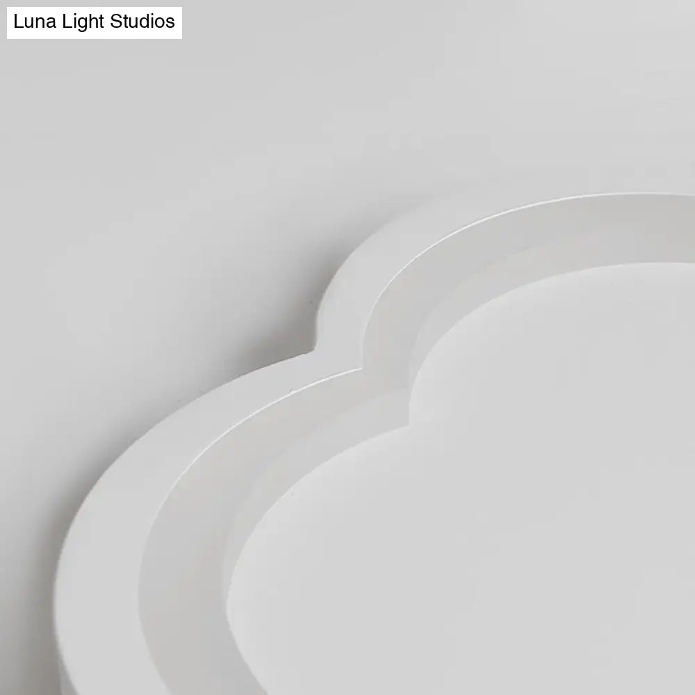 White Acrylic Flower Led Flush Mount Ceiling Lamp - Perfect For Kid’s Bedroom