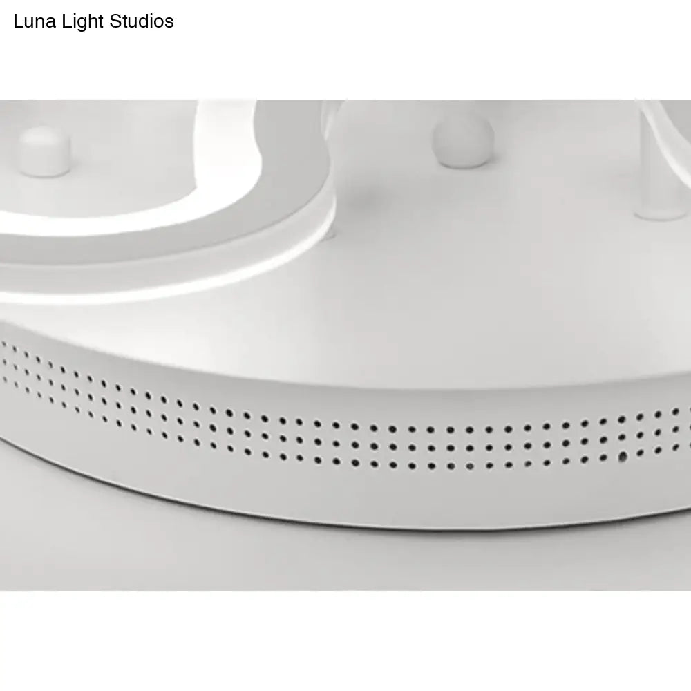 White Acrylic Flush Ceiling Light With Crystal Ball And Led - Luxurious Addition To Any Living Room