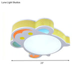 White Acrylic Flush Mount Ceiling Light Fixture For Kindergarten: Modern Animal Design