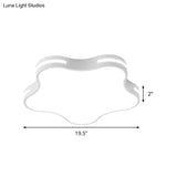 White Acrylic Led Ceiling Flushmount - Minimalist Star Design 19.5’ Wide