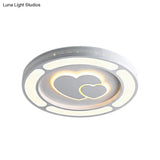 White Acrylic Led Circle Ceiling Mount Light - Modern Bedroom Lamp For Adults And Kids