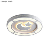 White Acrylic Led Circle Ceiling Mount Light - Modern Bedroom Lamp For Adults And Kids