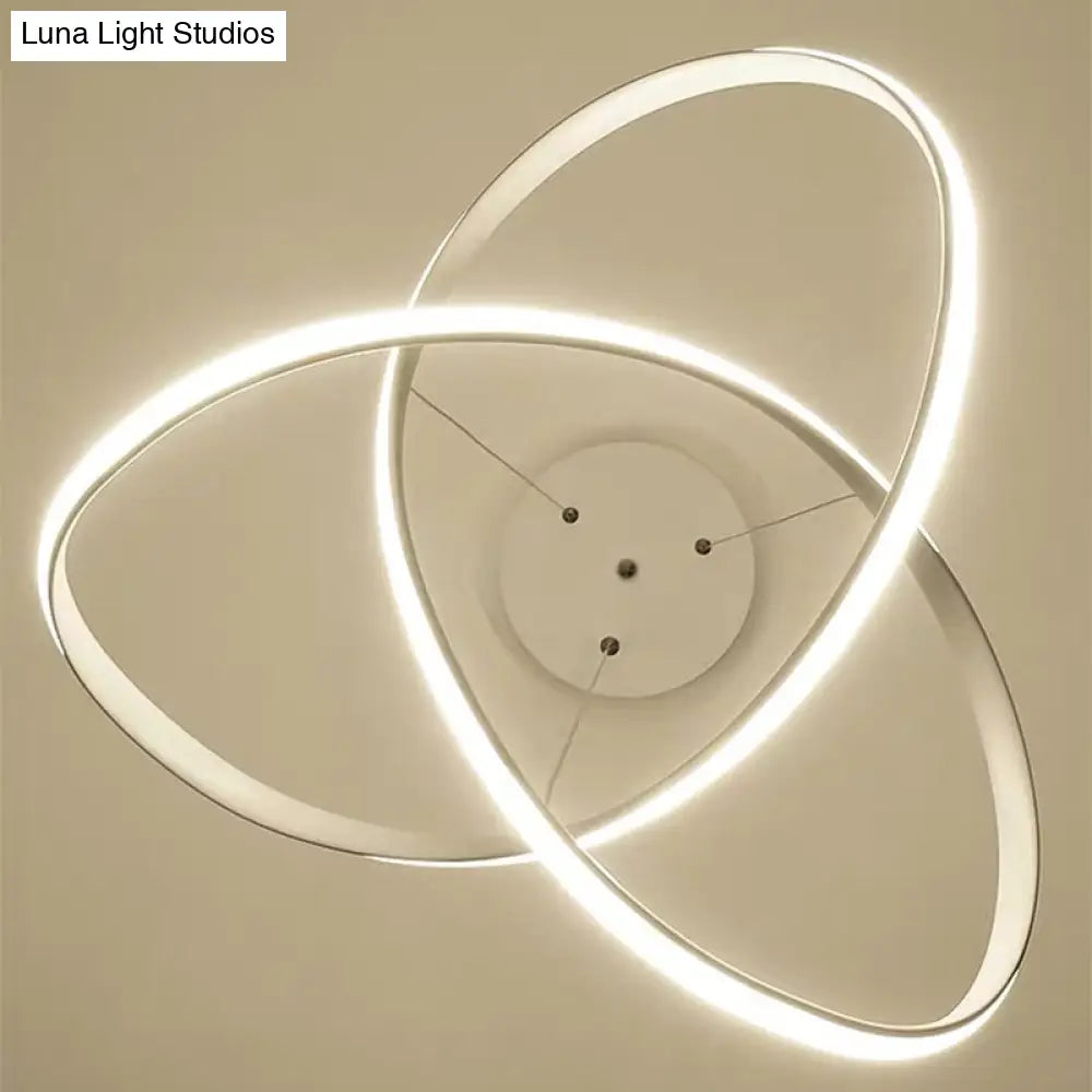 White Acrylic Led Cycle Chandelier Pendant For Dining Room - Decorative Ceiling Light