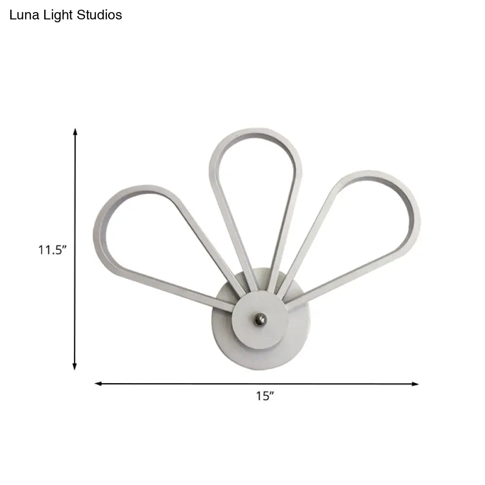 White Acrylic Led Modernist Wall Sconce Lamp With Clover Shape For Bedroom Mount Lighting
