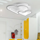 White Acrylic Loving Heart Led Ceiling Mount Light - Modern Dining Room & Hallway Lamp / 19.5’