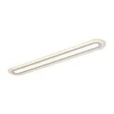 White Acrylic Oval Led Flush Mount Light: Simple Ceiling Lighting For Corridor Warm/White Light