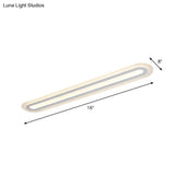 White Acrylic Oval Led Flush Mount Light: Simple Ceiling Lighting For Corridor Warm/White Light