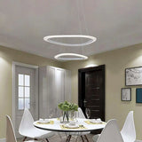 White Acrylic Triangular Led Ceiling Chandelier: Minimalist Hanging Lamp For Dining Room