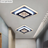 White And Black Rhombus Corridor Light With Grid Pattern Led Flush Mount