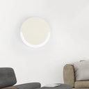 White And Gold Round Acrylic Led Wall Sconce For Bedroom - Warm/White Light /