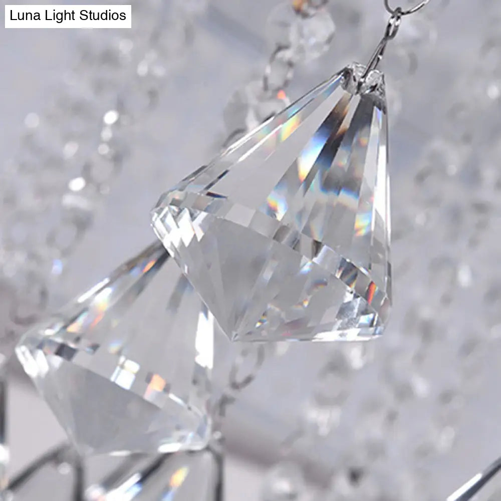 White Angel/Crystal Bead Flush Mount Led Bedroom Light - Simple Metal Design Multiple Sizes