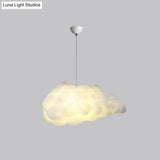 White Artistic Pendant Light With 5 Bulbs - Cloud Restaurant Chandelier Plastic