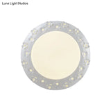 White Blossom Acrylic Led Flush Mount Light For Nursing Room
