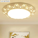 White Blossom Acrylic Led Flush Mount Light For Nursing Room