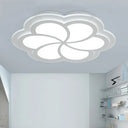 White Blossom Shaped Flush Mount Led Ceiling Lamp For Kids’ Balcony And Porch / 16.5’