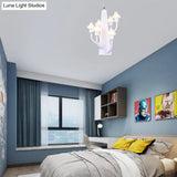 White Branch Pendant Light With Kids Metal Hanging Mushroom For Restaurant Bedroom