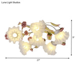 White Ceiling Mount Light Fixture With 4/6/7 Metal Lights - Perfect For Living Room