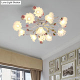 White Ceiling Mount Light Fixture With 4/6/7 Metal Lights - Perfect For Living Room
