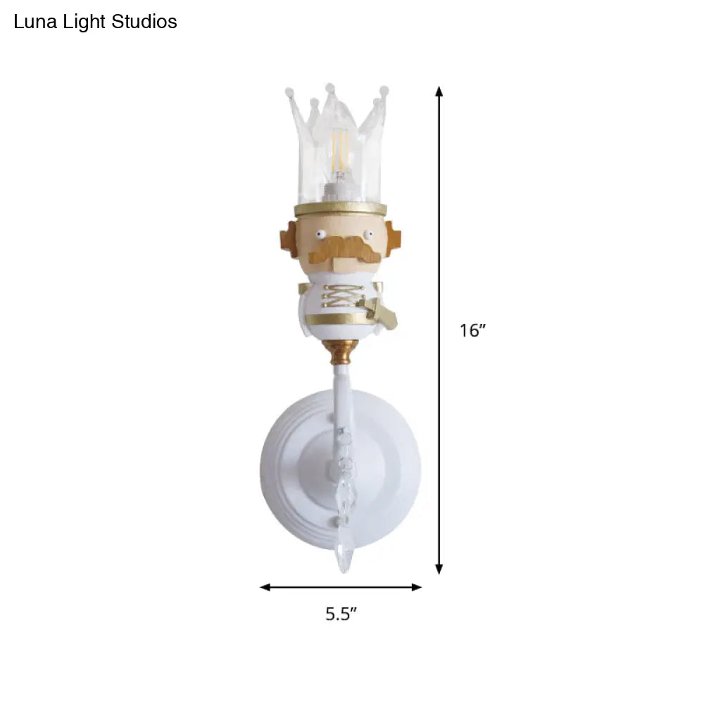 White Crystal King Sconce For Stair Foyer