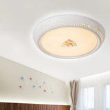 White Crystal Led Flush Mount Lamp - 23/31/36 Round Bedroom Lighting Fixture 3 Color Light Options