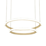 White Double Ring Chandelier With Led Hanging Ceiling Light - Simple Style Warm/White / Warm