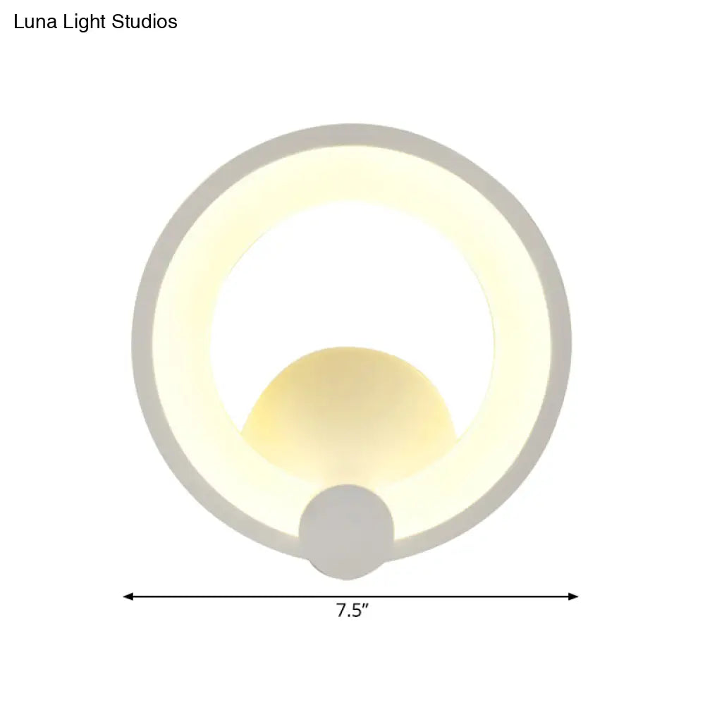 White Egg-Shaped Led Wall Sconce For Bedside Simple Acrylic Style