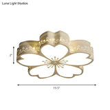 White Etched Petal Metal Ceiling Light For Kids’ Bedroom Or Bathroom