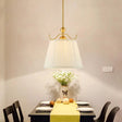 White Fabric Pendant Lamp: Classic Chandelier For Dining Room 1 Light 11/15 Wide / 11
