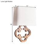 White Fabric Wall Sconce With Countryside Design And Tapered Mount - Perfect For Living Room