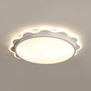 White Flat Flower Flush Ceiling Light: Simple Acrylic Led Lamp For Kid’s Bedroom / 16’