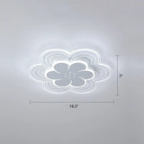 White Flower Flush Mount Led Light For Bedroom / 16.5’