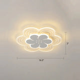 White Flower Flush Mount Led Light For Bedroom / 16.5’ Third Gear