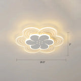 White Flower Flush Mount Led Light For Bedroom / 20.5’ Warm